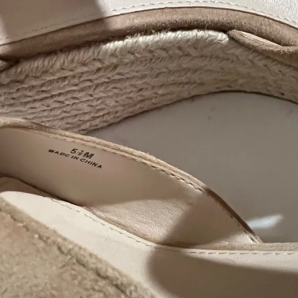 Pelle Moda Latte Kid Suede Leather Ankle Strap Wedge Sandals 5.5
