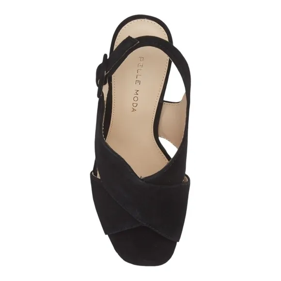Pelle Moda Women’s Rina Wedge Sandal | Black | US 7