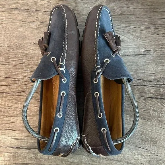 Peter Millar Leather Suede Tassel Loafers Shoes Men’s Shoes Size 9.5 Brown Wide