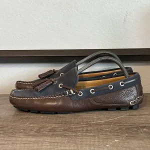 Peter Millar Leather Suede Tassel Loafers Shoes Men’s Shoes Size 9.5 Brown Wide