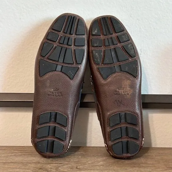 Peter Millar Leather Suede Tassel Loafers Shoes Men’s Shoes Size 9.5 Brown Wide