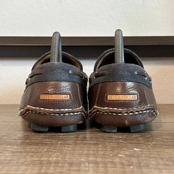 Peter Millar Leather Suede Tassel Loafers Shoes Men’s Shoes Size 9.5 Brown Wide