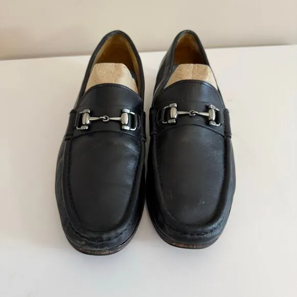 Peter Millar Loafer Shoes Men 10M Black Leather Horse Bit Slip On Driving Casual