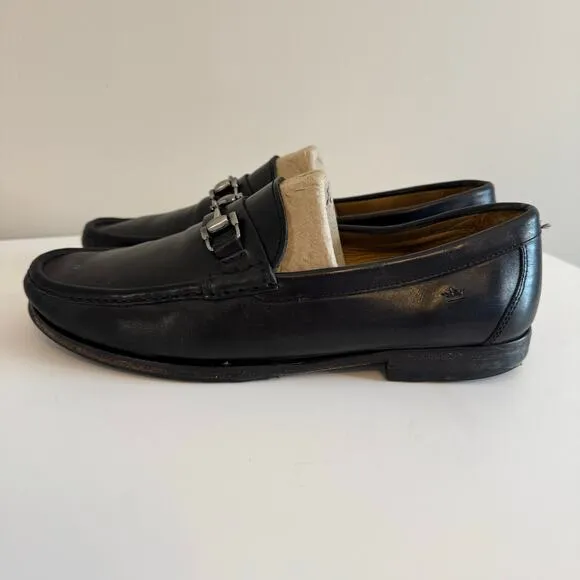 Peter Millar Loafer Shoes Men 10M Black Leather Horse Bit Slip On Driving Casual