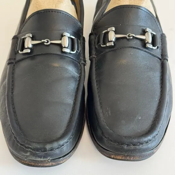 Peter Millar Loafer Shoes Men 10M Black Leather Horse Bit Slip On Driving Casual