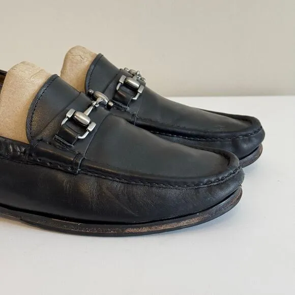 Peter Millar Loafer Shoes Men 10M Black Leather Horse Bit Slip On Driving Casual