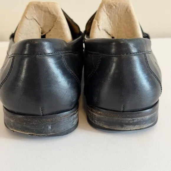 Peter Millar Loafer Shoes Men 10M Black Leather Horse Bit Slip On Driving Casual