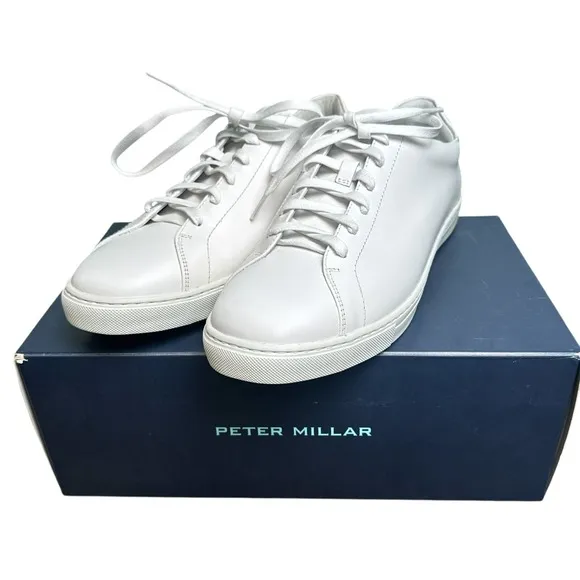 Peter Millar Vantage Lite Sneakers White Mens 12 Golf Casual Shoes New In Box