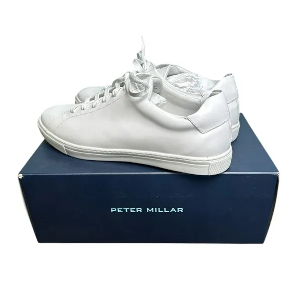 Peter Millar Vantage Lite Sneakers White Mens 12 Golf Casual Shoes New In Box