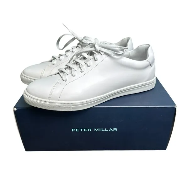 Peter Millar Vantage Lite Sneakers White Mens 12 Golf Casual Shoes New In Box