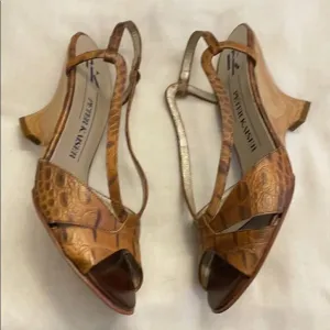 PETER KAISER KORK KALYA WEDGE SANDALS. NEW