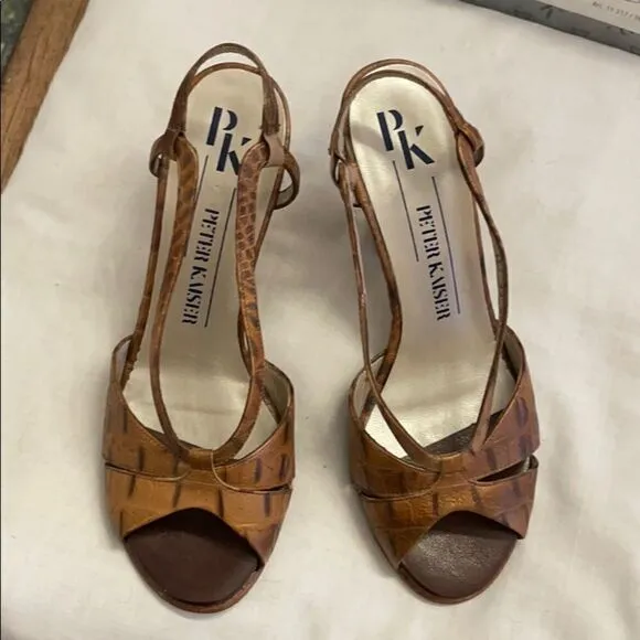 PETER KAISER KORK KALYA WEDGE SANDALS. NEW