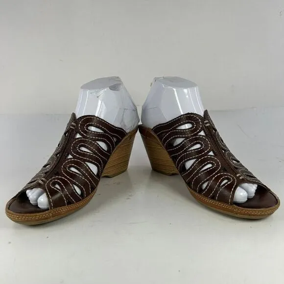 Pikolinos Capri Cut out Comfort Yellow Wedge US 7.5 Slide Sandals Shoes