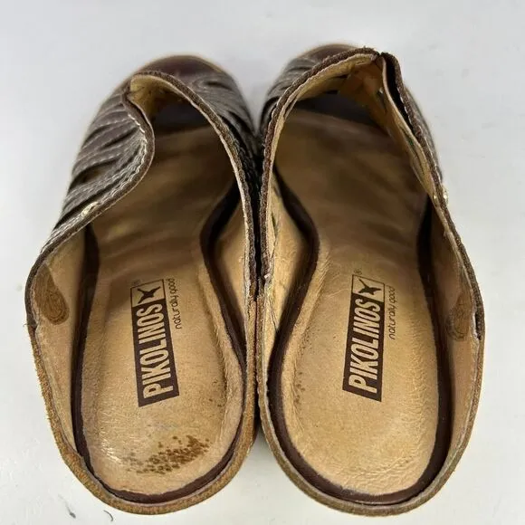 Pikolinos Capri Cut out Comfort Yellow Wedge US 7.5 Slide Sandals Shoes