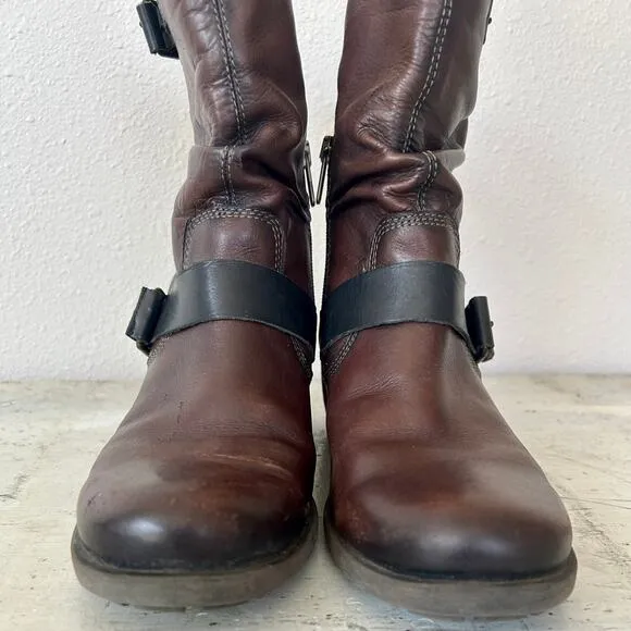 Pikolinos Le Mans leather biker boots Moto slouchy with buckles western 6.5 / 37