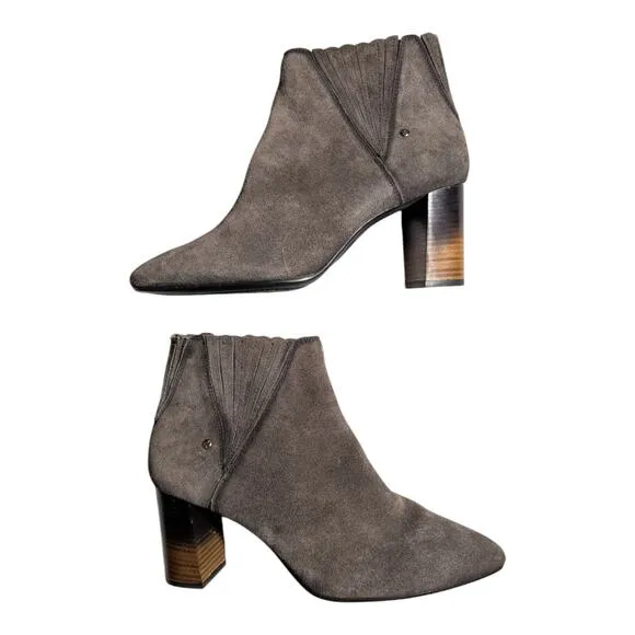 Pikolinos Salamanca Lead Gray Block Heel Pointed Toe Chelsea Ankle Boots 41 10.5