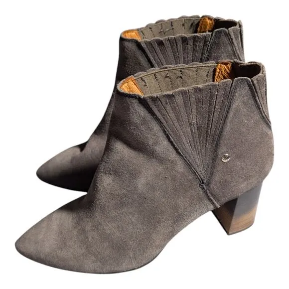 Pikolinos Salamanca Lead Gray Block Heel Pointed Toe Chelsea Ankle Boots 41 10.5