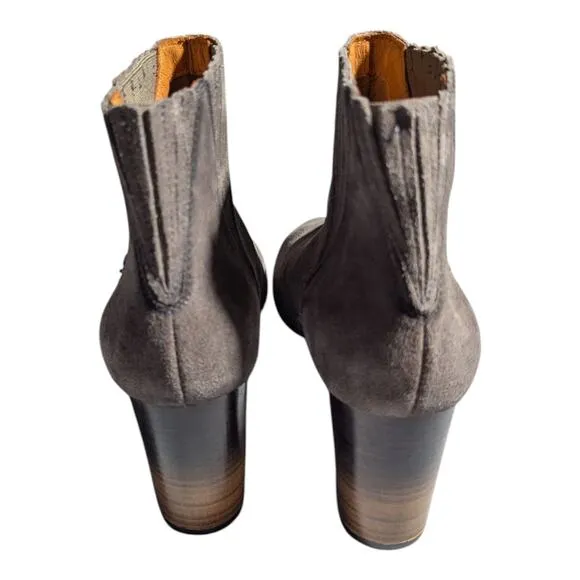 Pikolinos Salamanca Lead Gray Block Heel Pointed Toe Chelsea Ankle Boots 41 10.5