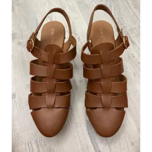 Pilcro Free People Florence Fisherman Brown Leather Clogs Sz 10