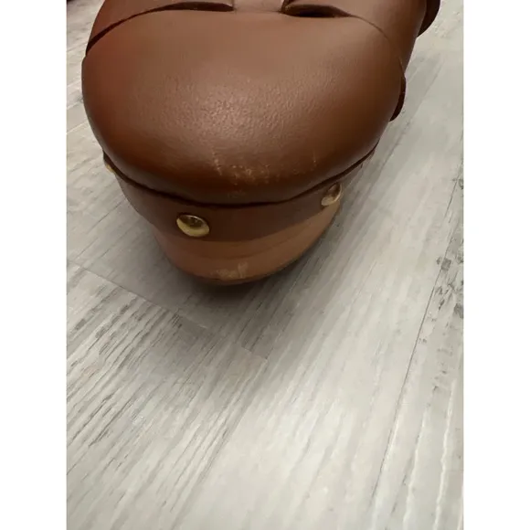 Pilcro Free People Florence Fisherman Brown Leather Clogs Sz 10
