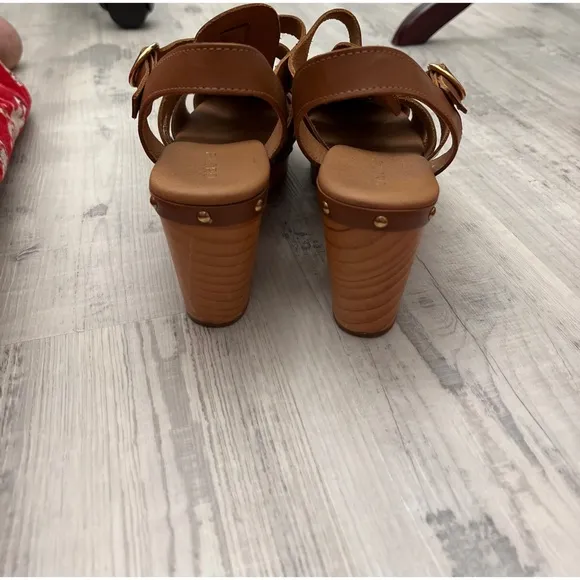 Pilcro Free People Florence Fisherman Brown Leather Clogs Sz 10