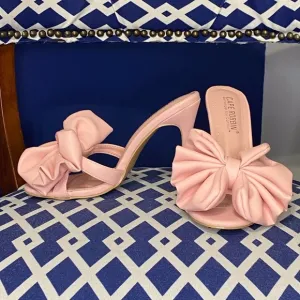 Pink big bow high heel mule sandals Cape Robbin Sz 10