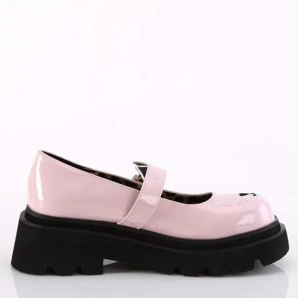 Platform Maryjane Cat Kitty Face Gothic Shoes