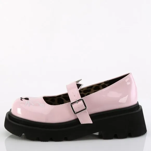 Platform Maryjane Cat Kitty Face Gothic Shoes