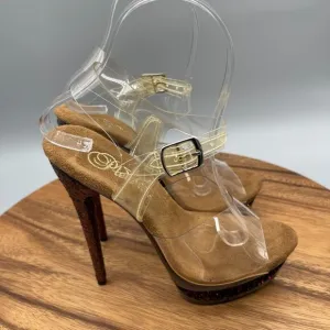 Pleaser ECLIPSE-608GT 6&quot; Heel Platform Ankle Strap Sandal Womens Size 6