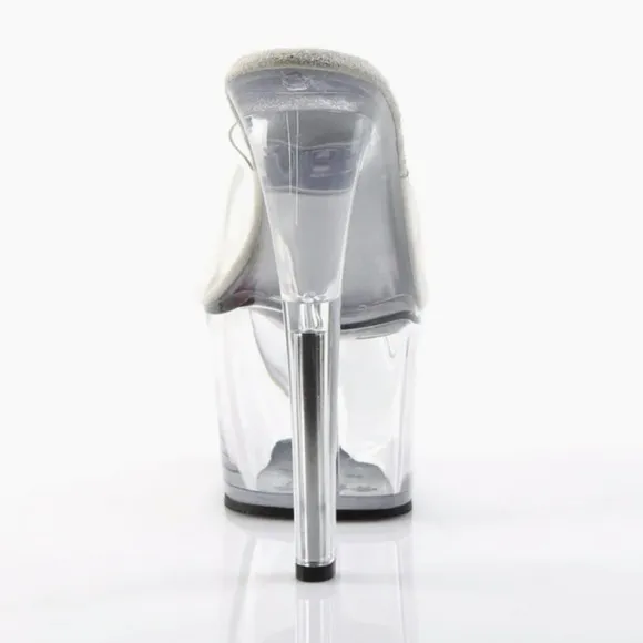 Pleasers Shoes Pumps Sexy Tall Platform White/Clear Exotic 7&quot; Heels size 14