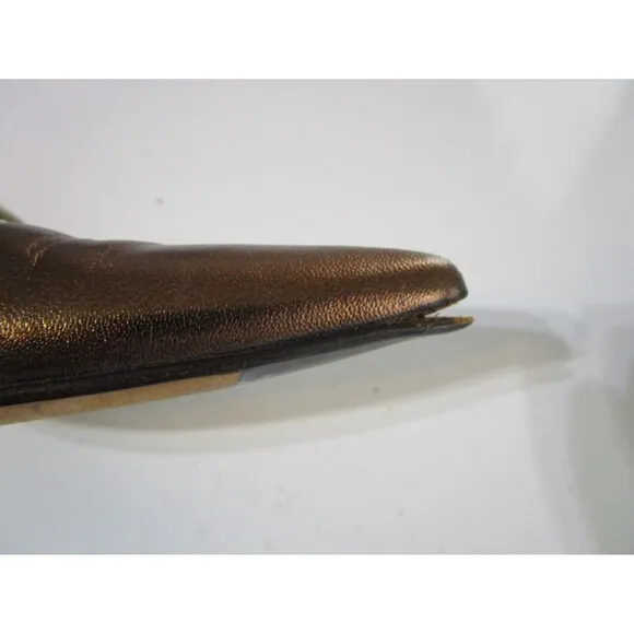 Pollini Womens Pumps 6.5 US Gold White Kitten Heels Shoes