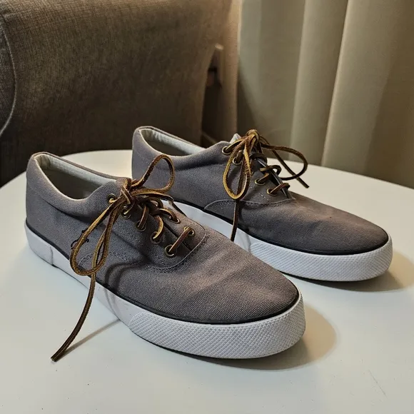 Polo Ralph Lauren Forestmont II Gray Canvas Casual Neutral Academia Shoes 8.5