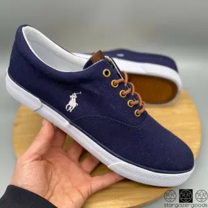 Polo Shoes Mens Size 11.5 Blue Casual Forestmnt II Sneakers Lace Low Logo Canvas