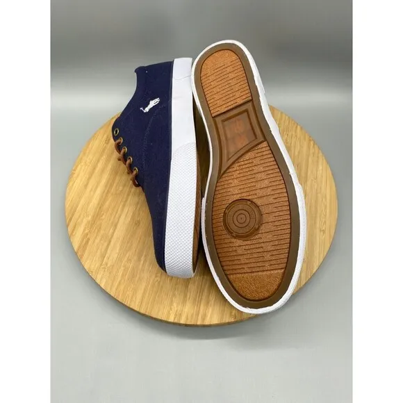 Polo Shoes Mens Size 11.5 Blue Casual Forestmnt II Sneakers Lace Low Logo Canvas