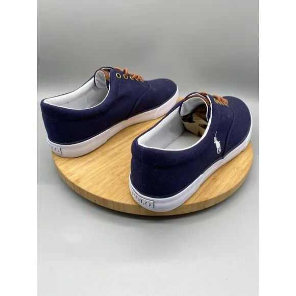 Polo Shoes Mens Size 11.5 Blue Casual Forestmnt II Sneakers Lace Low Logo Canvas