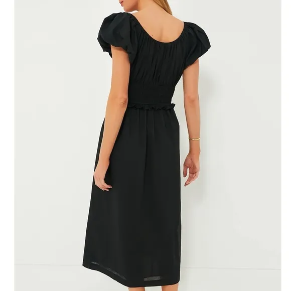 POMANDER PLACE Black Puff Sleeve Flynn Dress