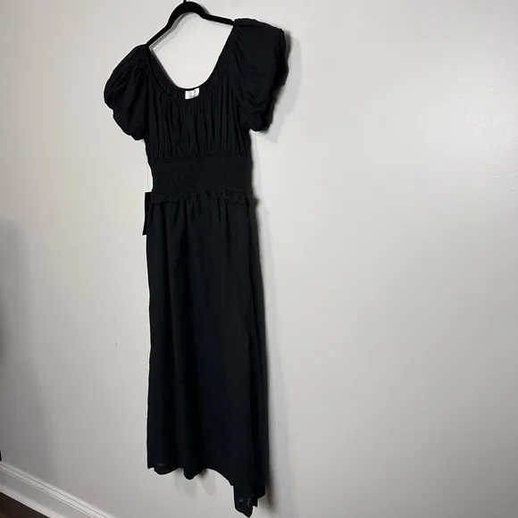 POMANDER PLACE Black Puff Sleeve Flynn Dress