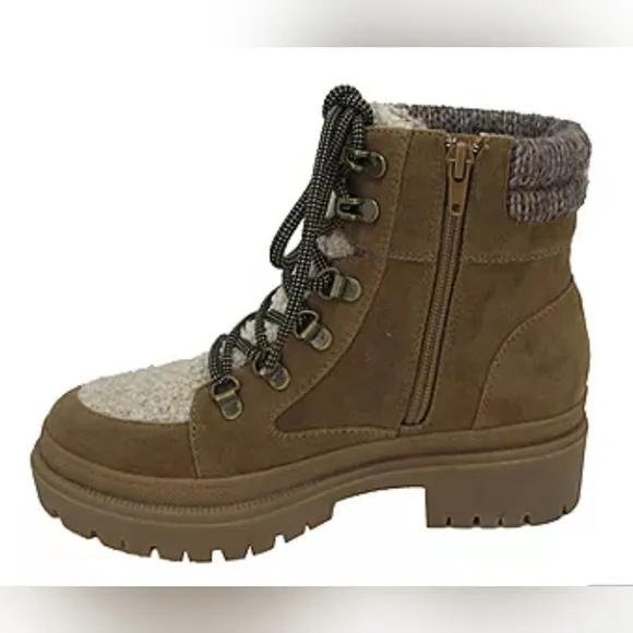 Pop Womens Diligence Block Heel Lace Up Boots