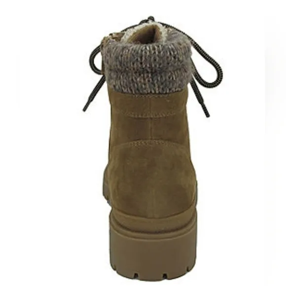 Pop Womens Diligence Block Heel Lace Up Boots