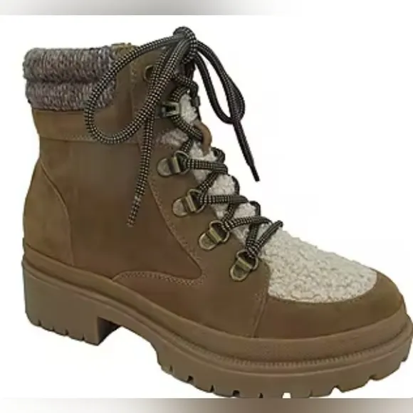 Pop Womens Diligence Block Heel Lace Up Boots