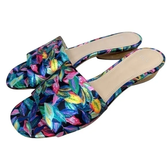Pour La Victoire x Anthro Slide Sandals Excellent Bright Satin Upper Women’s 10