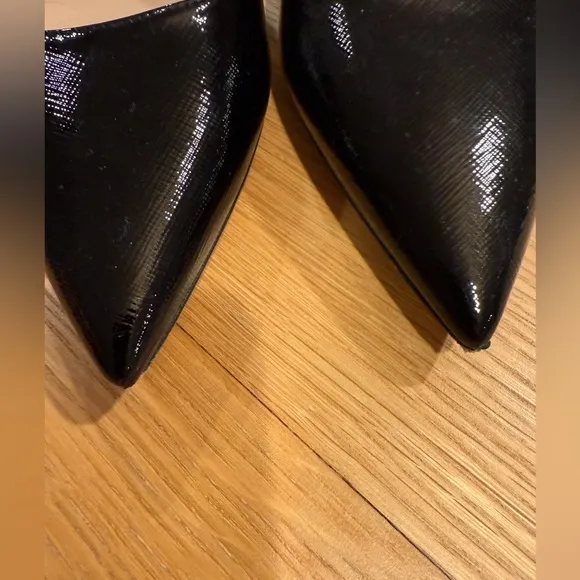 Prada Black Patent Leather Saffiano Pumps size 38