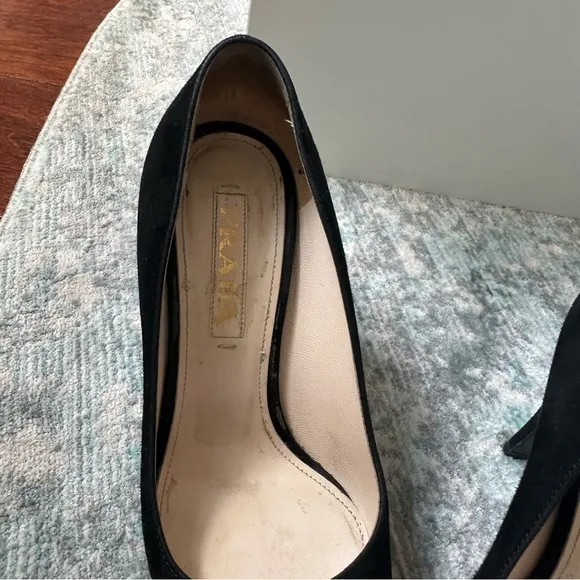 Prada Black Suede Platform Heels - Size 6 / 36