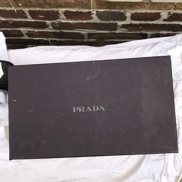 Prada black suede platform shoes