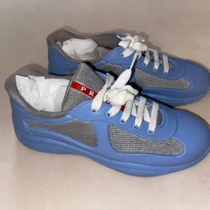 Prada Blue and Gray Women's Sneakers