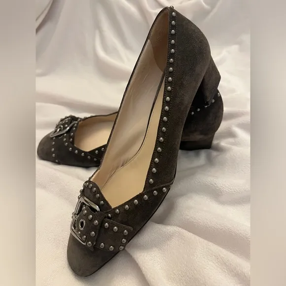 PRADA Calzature Donna EUC Pumps Shoes Box Original shoe Dust bags Suede Sz 38.5
