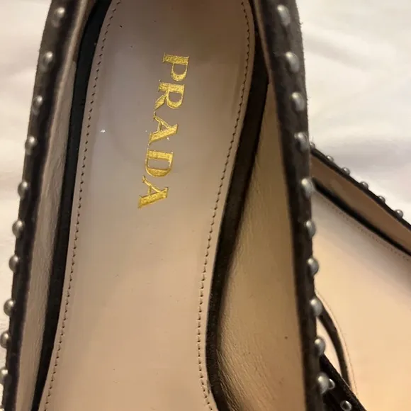 PRADA Calzature Donna EUC Pumps Shoes Box Original shoe Dust bags Suede Sz 38.5