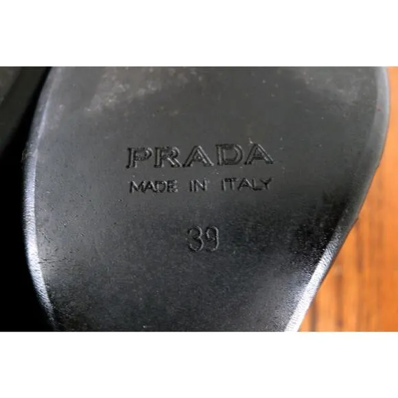 PRADA Criss-Cross Strappy Platform Wedge Heel Sandal Made in Italy 39 9 $1250