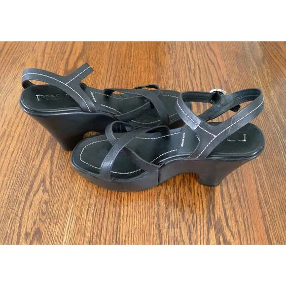 PRADA Criss-Cross Strappy Platform Wedge Heel Sandal Made in Italy 39 9 $1250