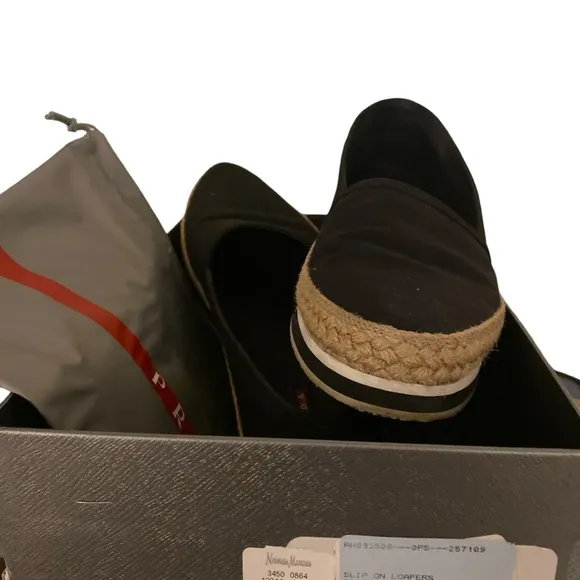 Prada Espadrille Wedge Shoes -41/11 black wedge , Neiman Marcus ,box included